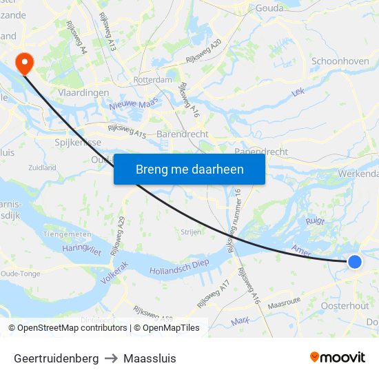 Geertruidenberg to Maassluis map