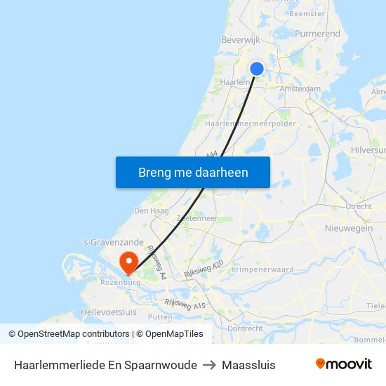 Haarlemmerliede En Spaarnwoude to Maassluis map