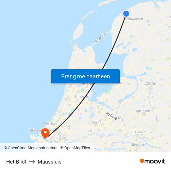 Het Bildt to Maassluis map