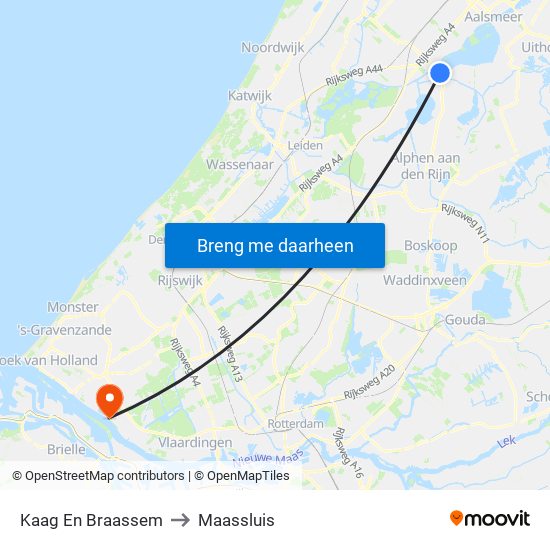 Kaag En Braassem to Maassluis map