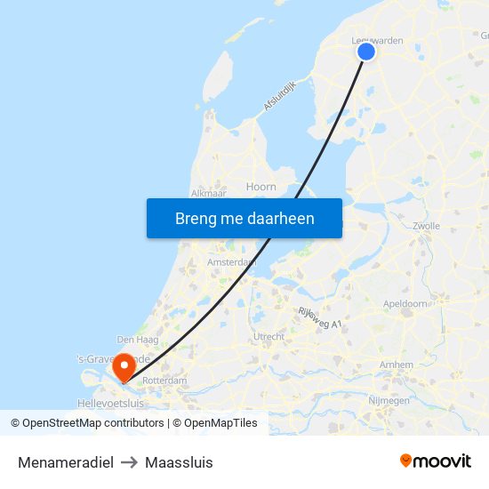 Menameradiel to Maassluis map