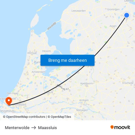 Menterwolde to Maassluis map