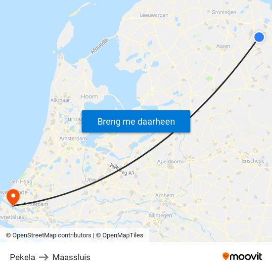 Pekela to Maassluis map
