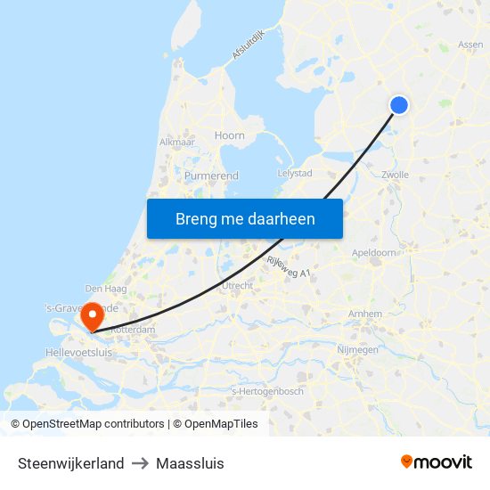 Steenwijkerland to Maassluis map