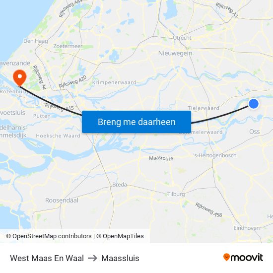 West Maas En Waal to Maassluis map