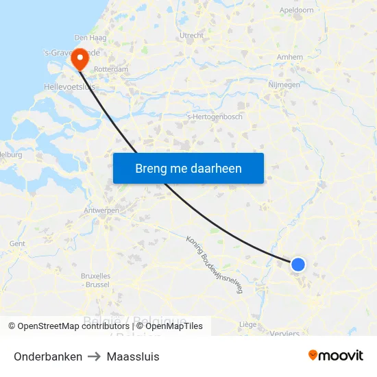 Onderbanken to Maassluis map