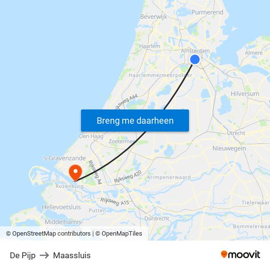 De Pijp to Maassluis map