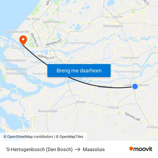 'S-Hertogenbosch (Den Bosch) to Maassluis map