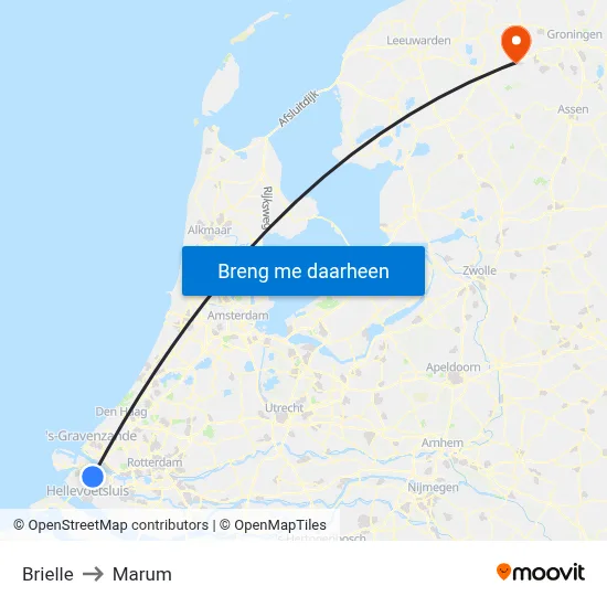 Brielle to Marum map