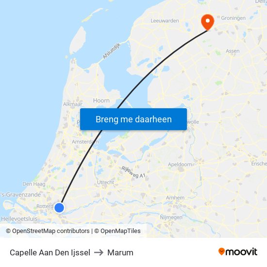Capelle Aan Den Ijssel to Marum map