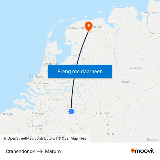 Cranendonck to Marum map