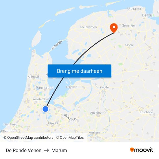 De Ronde Venen to Marum map