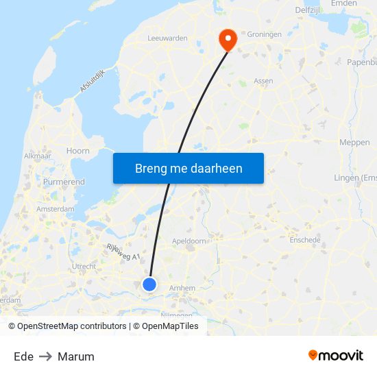 Ede to Marum map