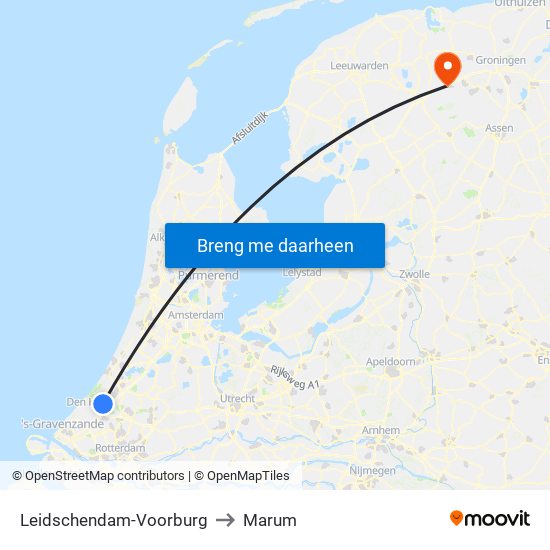 Leidschendam-Voorburg to Marum map