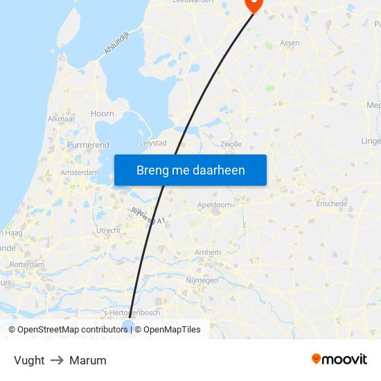 Vught to Marum map