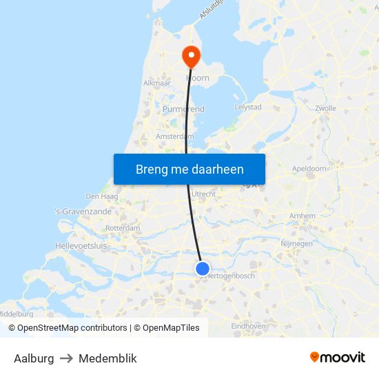Aalburg to Medemblik map