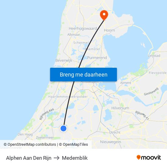 Alphen Aan Den Rijn to Medemblik map