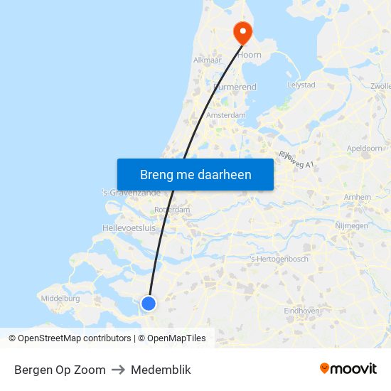 Bergen Op Zoom to Medemblik map