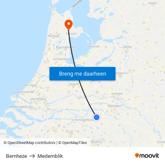 Bernheze to Medemblik map