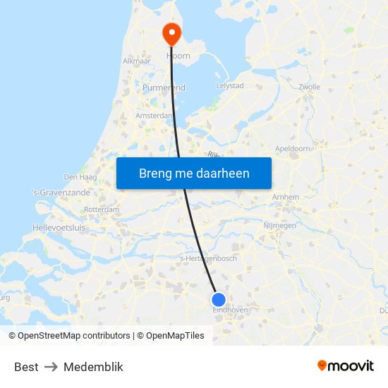 Best to Medemblik map