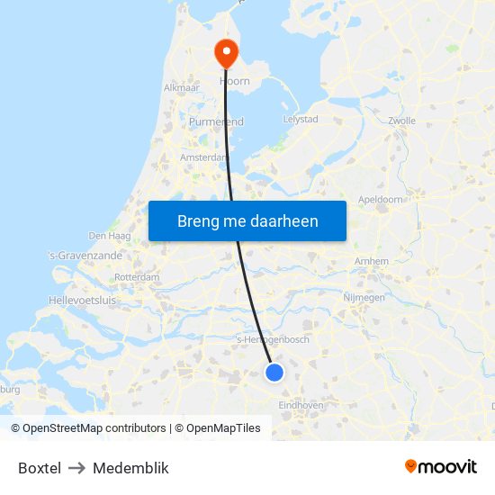 Boxtel to Medemblik map