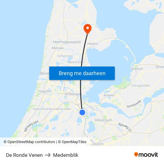De Ronde Venen to Medemblik map