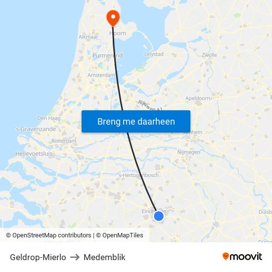 Geldrop-Mierlo to Medemblik map