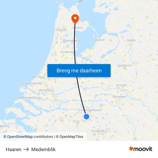 Haaren to Medemblik map