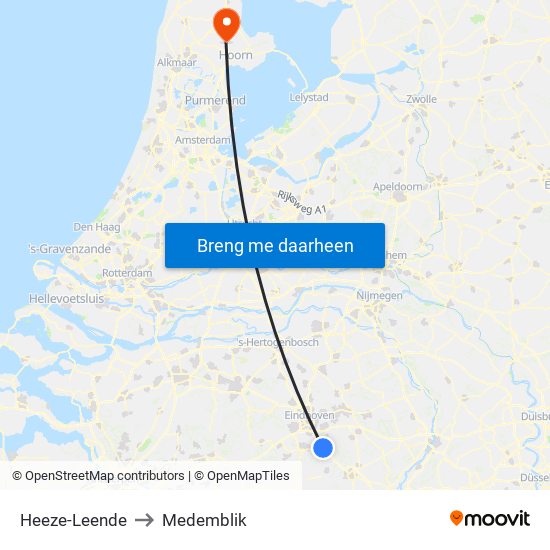 Heeze-Leende to Medemblik map