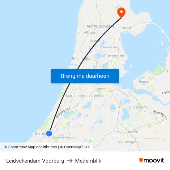 Leidschendam-Voorburg to Medemblik map