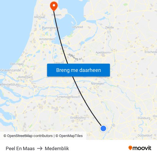 Peel En Maas to Medemblik map