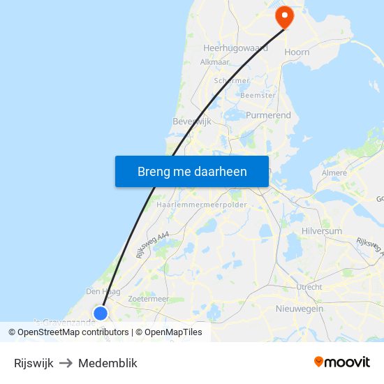 Rijswijk to Medemblik map