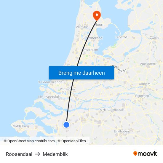 Roosendaal to Medemblik map