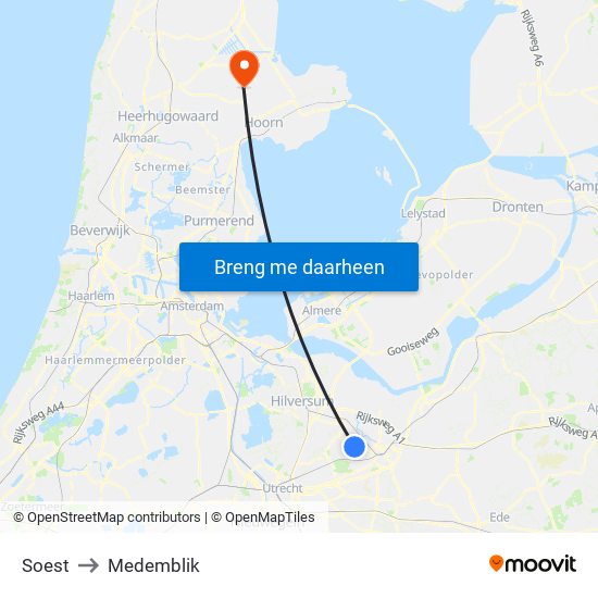 Soest to Medemblik map