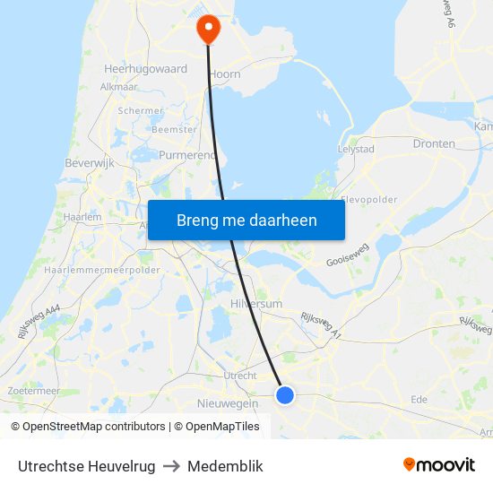 Utrechtse Heuvelrug to Medemblik map