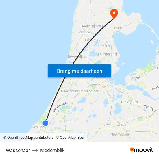 Wassenaar to Medemblik map
