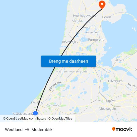 Westland to Medemblik map