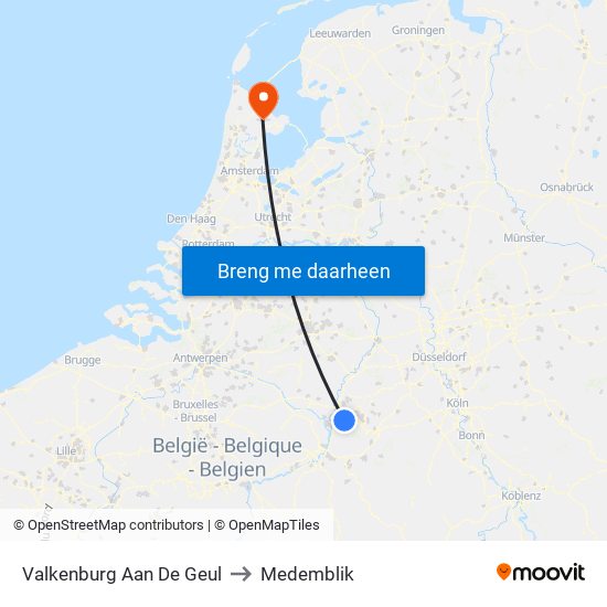 Valkenburg Aan De Geul to Medemblik map