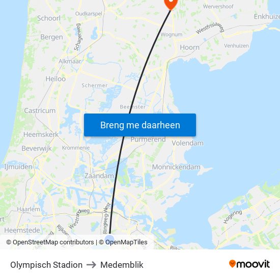 Olympisch Stadion to Medemblik map