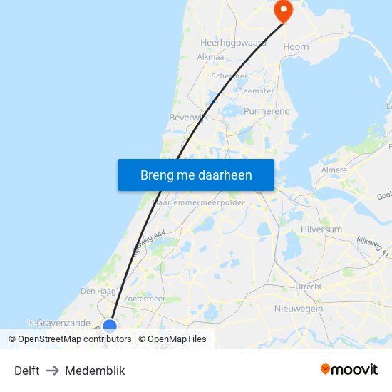 Delft to Medemblik map