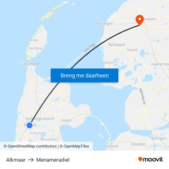 Alkmaar to Menameradiel map