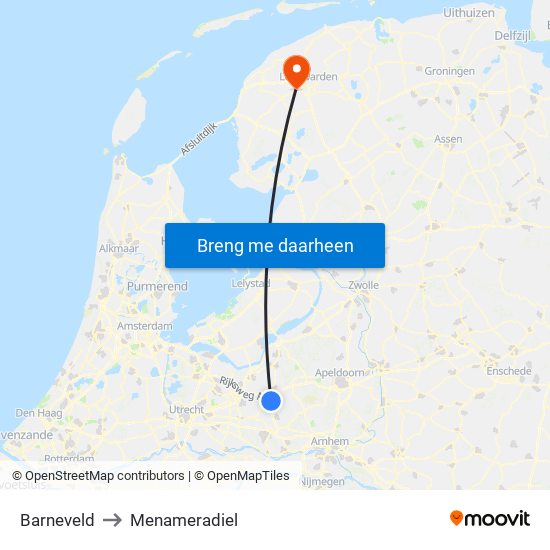Barneveld to Menameradiel map