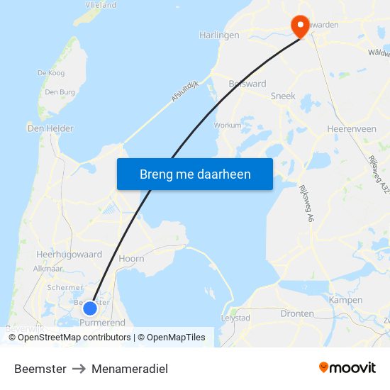 Beemster to Menameradiel map