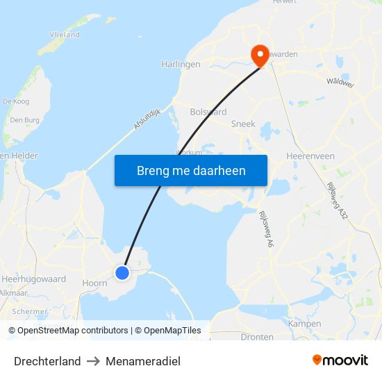 Drechterland to Menameradiel map