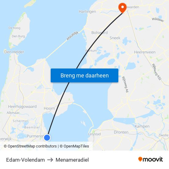 Edam-Volendam to Menameradiel map