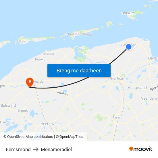 Eemsmond to Menameradiel map