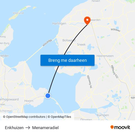 Enkhuizen to Menameradiel map