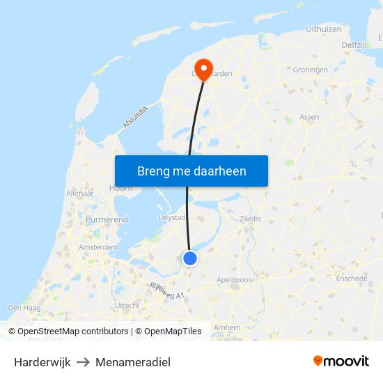 Harderwijk to Menameradiel map