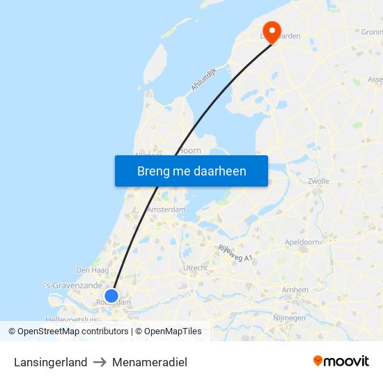 Lansingerland to Menameradiel map