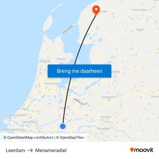 Leerdam to Menameradiel map